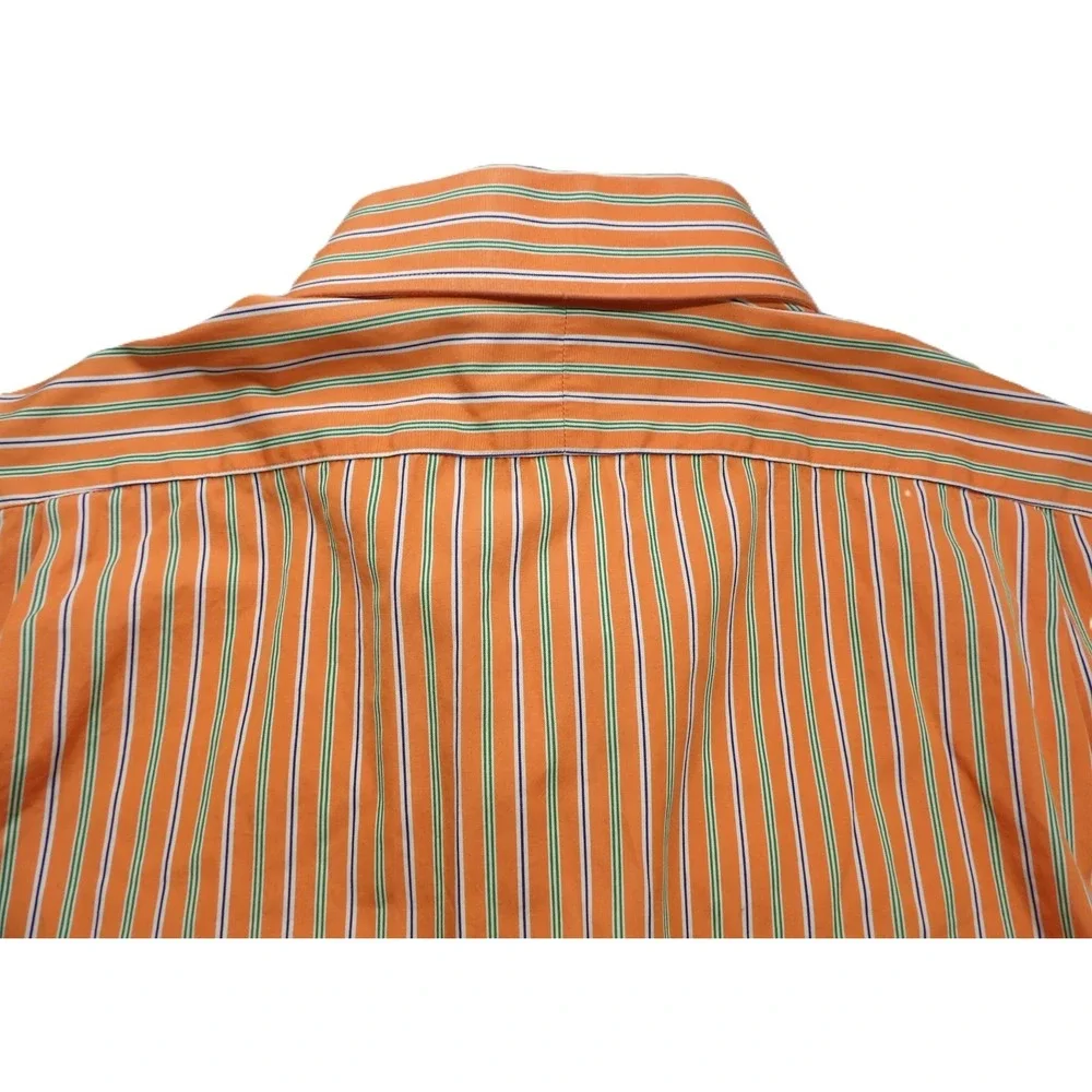 VTG Polo Ralph Lauren Regent Custom Fit Dress Shirt Cotton Men 16.5 34/35 Orange